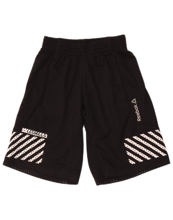 REEBOK Short de Sport Homme XS Noir Rayé