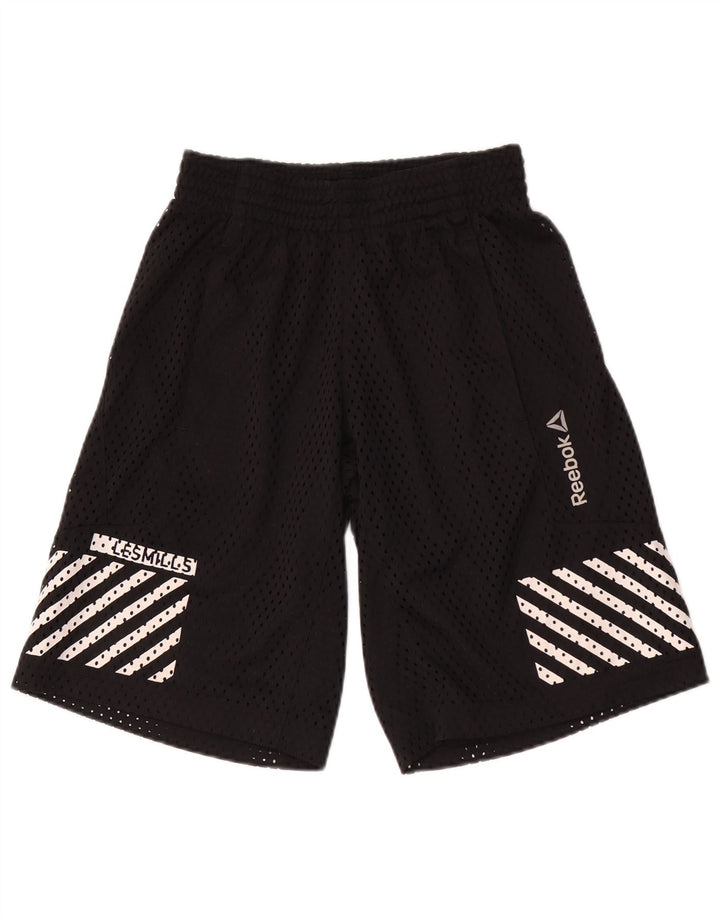 REEBOK Short de Sport Homme XS Noir Rayé