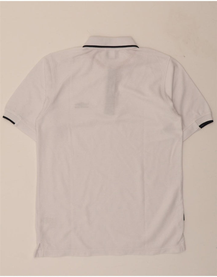 UMBRO Mens Polo Shirt Medium White Polyester Vintage Umbro and Second-Hand Umbro from Messina Hembry 
