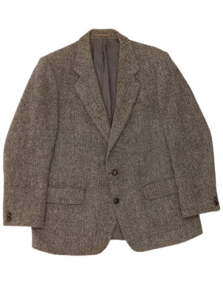 Centaur Veste blazer Harris Tweed pour homme UK 38 Gris moyen à chevrons