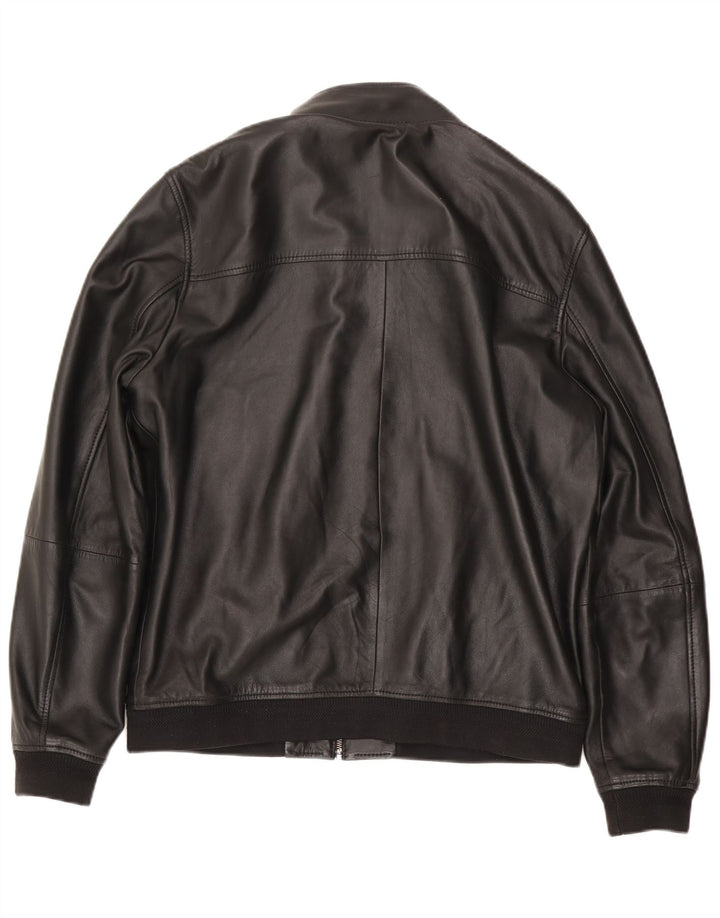 Ted Baker Veste en cuir pour homme Taille 5 Grand Noir