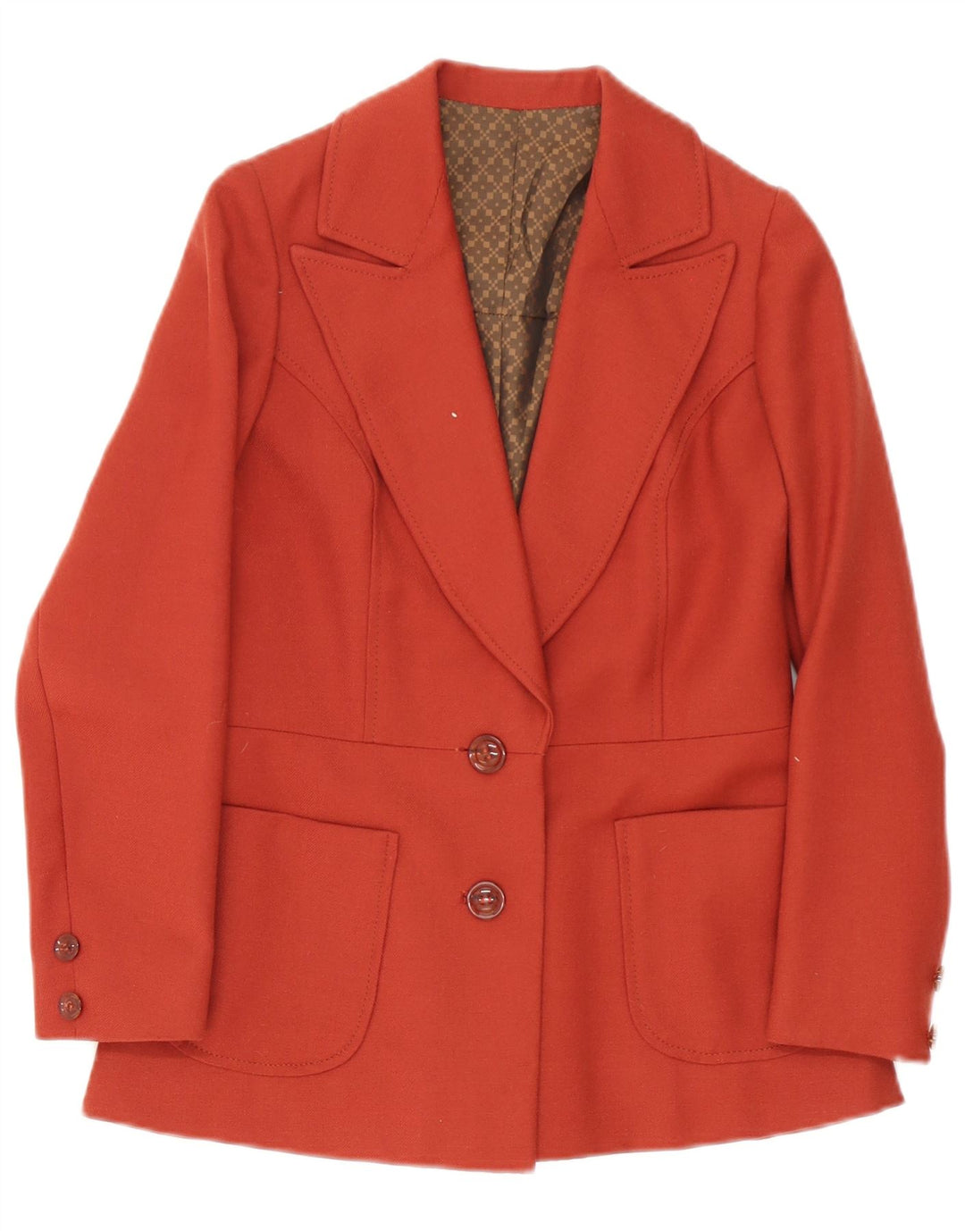 vintage Femmes 2 Bouton Blazer Veste UK 10 Petit Rouge