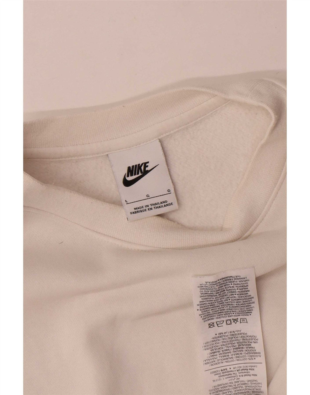 Nike Sweat-shirt pour homme en coton blanc Taille L