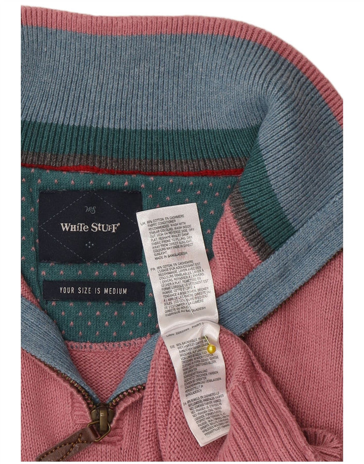 White Stuff Pull Zip Neck Homme Rose Moyen Coton
