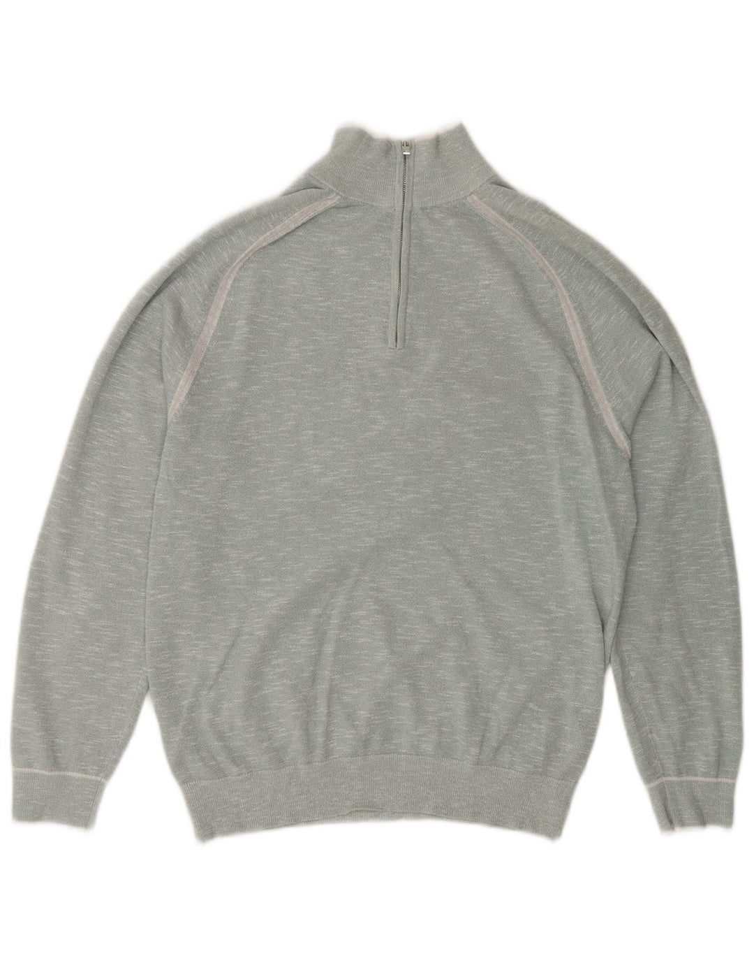 Reiss Pull Col Zippé Homme Bleu Moyen Moucheté Coton