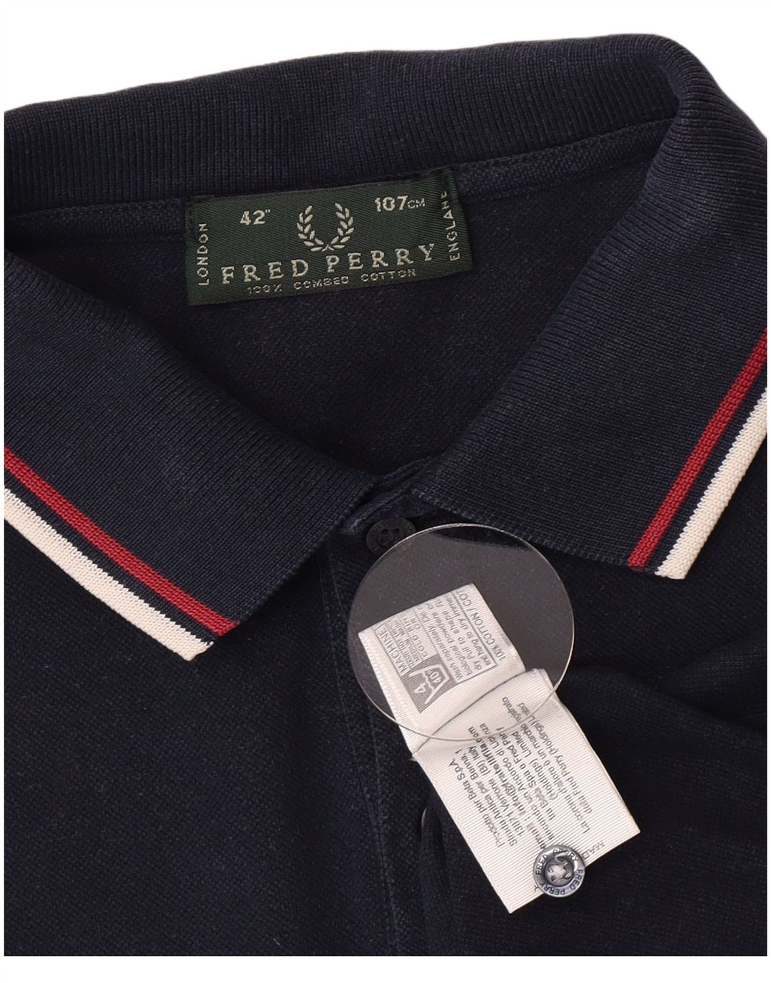 Fred Perry Polo Homme Bleu Marine Moyen Coton