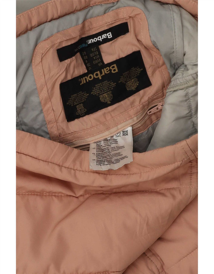 Barbour Gilet rembourré à capuche pour femme UK 12 Polyester rose moyen