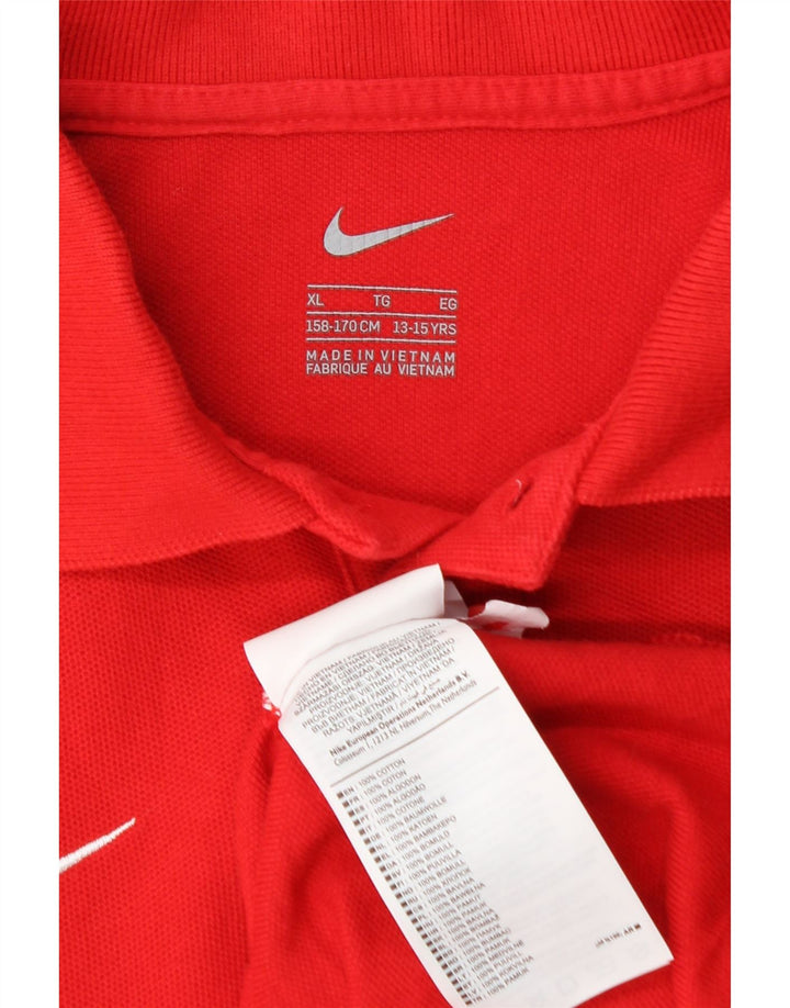 NIKE Polo Garçon 13-14 ans XL Rouge Coton