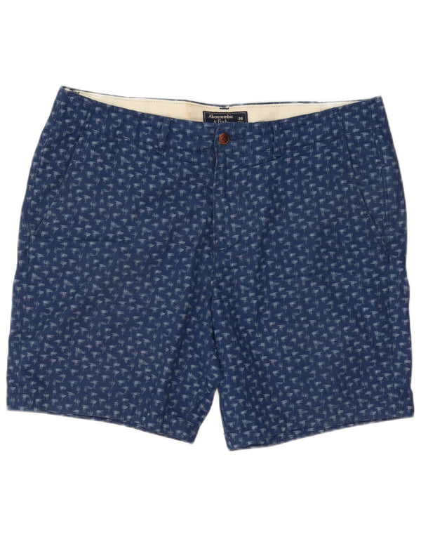 Abercrombie & Fitch Short chino à motif abstrait pour homme W36 Large Bleu marine