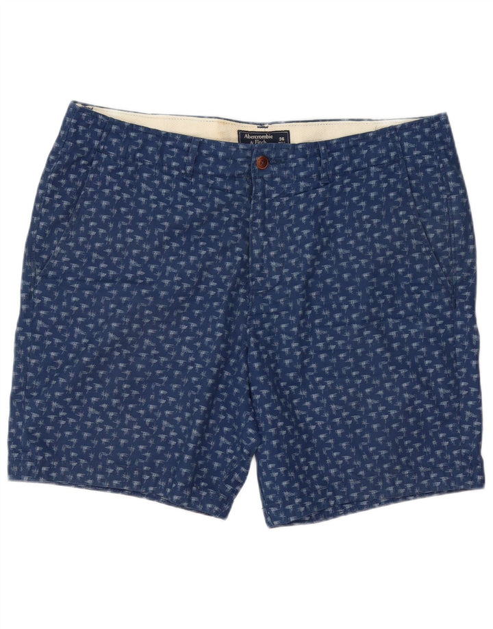 Abercrombie & Fitch Short chino à motif abstrait pour homme W36 Large Bleu marine