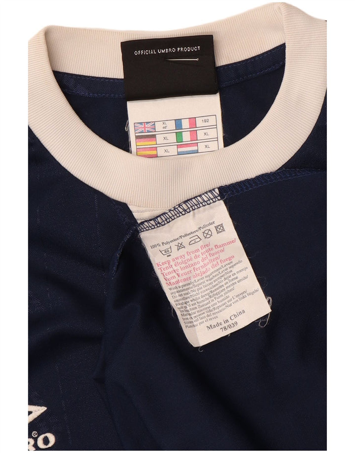 Umbro Homme Graphique Top Manches Longues XL Bleu Marine Géométrique Polyester