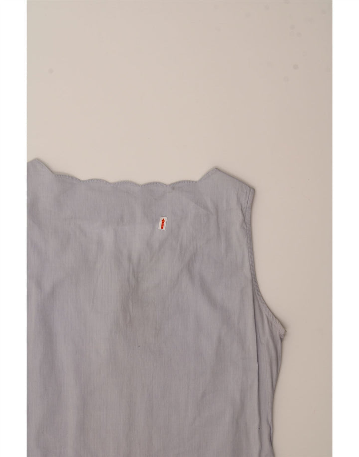 MARELLA Womens Sleeveless Shirt Blouse UK 12 Medium Grey Cotton Vintage Marella and Second-Hand Marella from Messina Hembry 