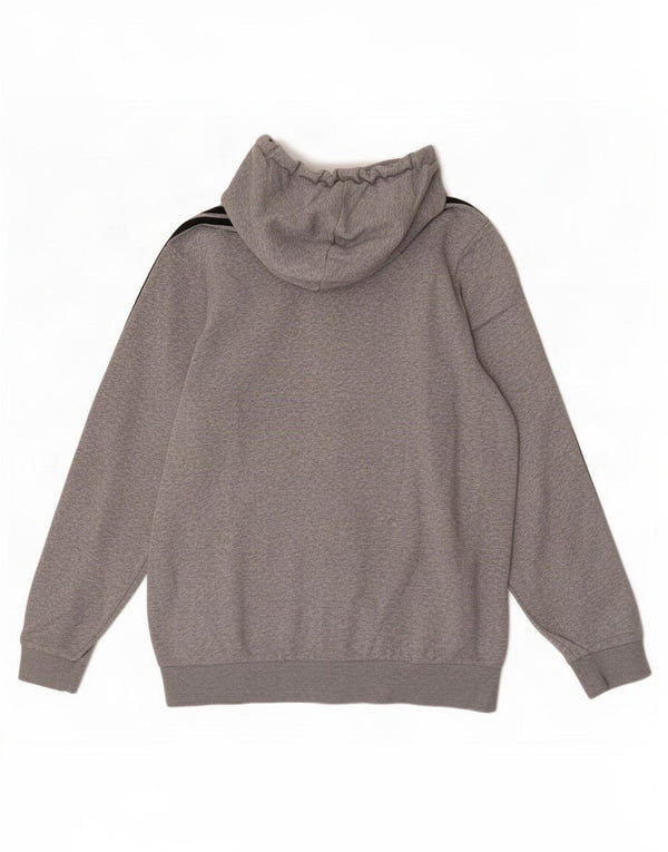 Adidas Pull à capuche zippé pour homme Grand coton moucheté gris