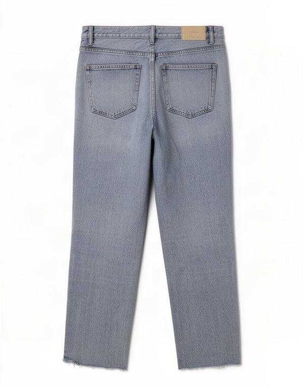 Zara Jean court en détresse pour homme EU 42 Large W32 L25 Bleu Coton
