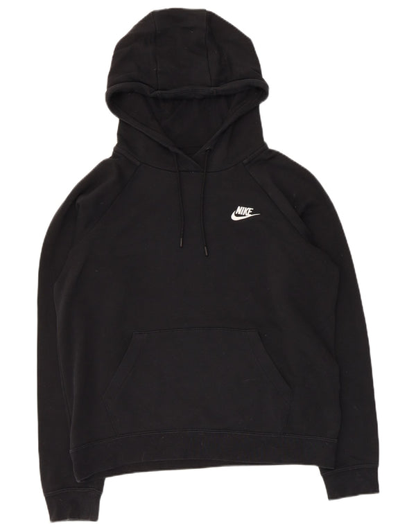 Nike Pull à capuche surdimensionné pour femme UK 10 Petit coton noir