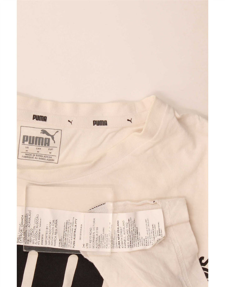 Puma T-Shirt Graphique Homme Blanc Moyen Coton