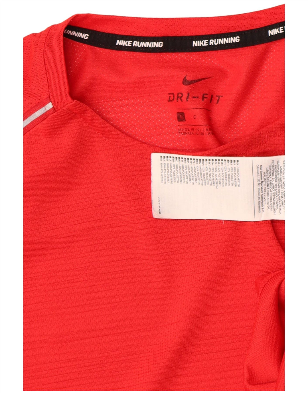 Nike Hommes Dri Fit T-Shirt Haut Large Rouge Polyester