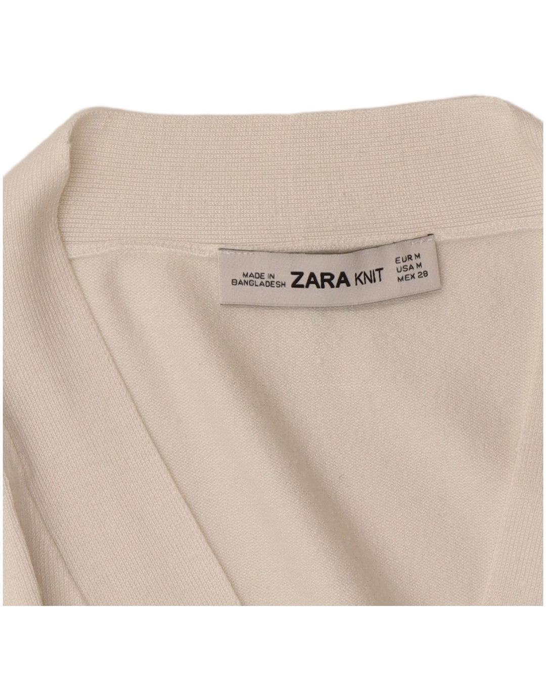 Zara Womens Cardigan Pull UK 14 Moyen Blanc