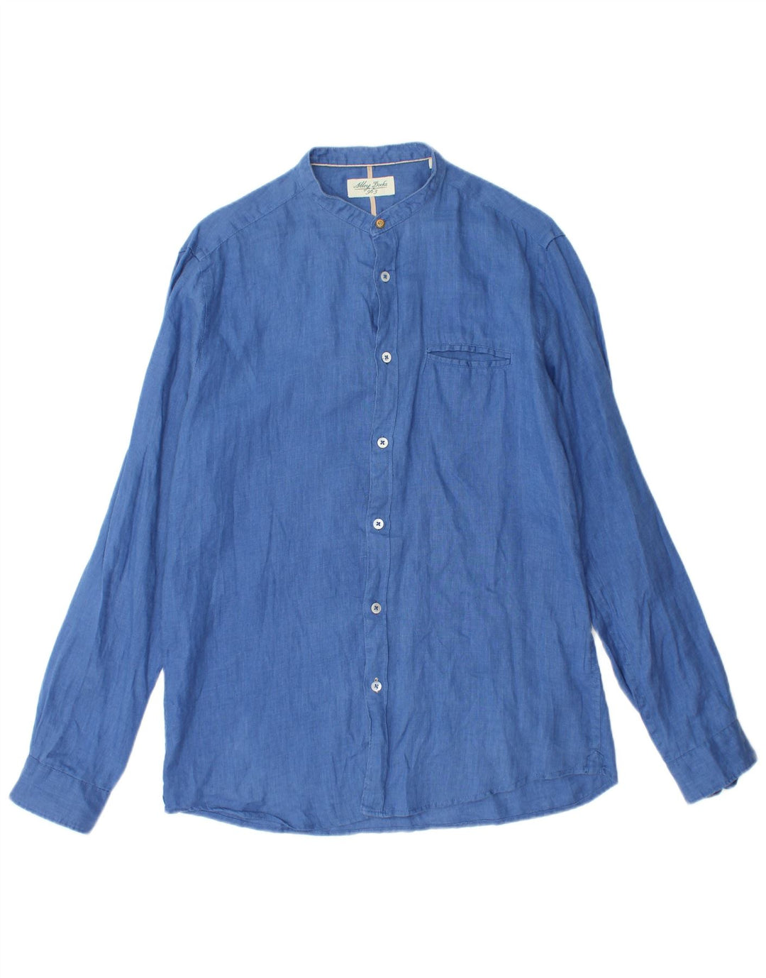 ALLEY DOCKS Chemise Homme Lin Bleu Moyen