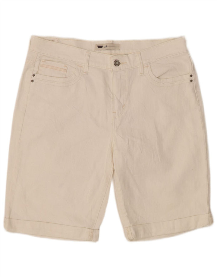 Levi's Short En Jean Femme US 10 Large W30 Blanc Cassé