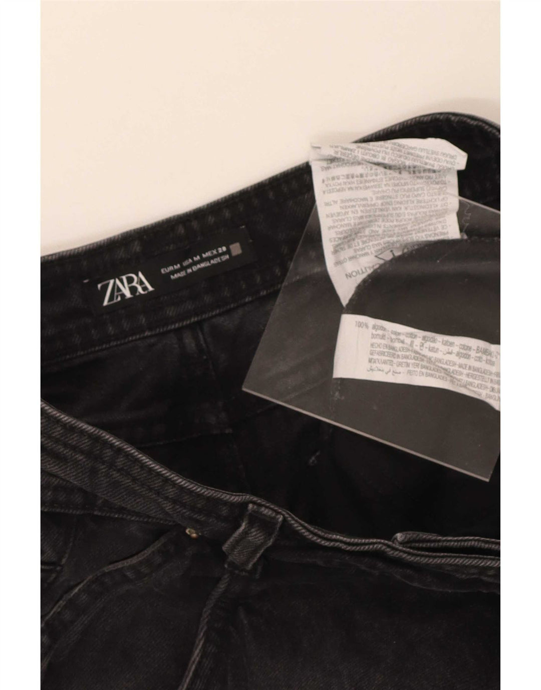 Zara Femme Short En Jean Moyen W28 Coton Noir