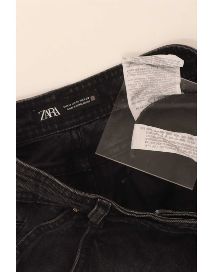 Zara Femme Short En Jean Moyen W28 Coton Noir