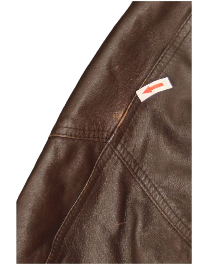 Veste en cuir militaire vintage pour homme IT 52 XL Cuir marron