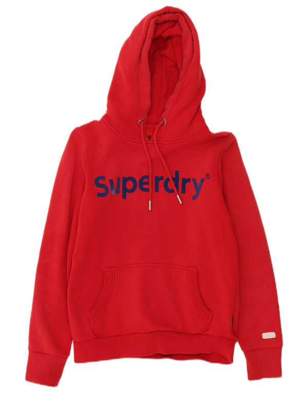 Superdry Pull à capuche graphique à capuche pour femme UK 10 Small Rouge Colourblock