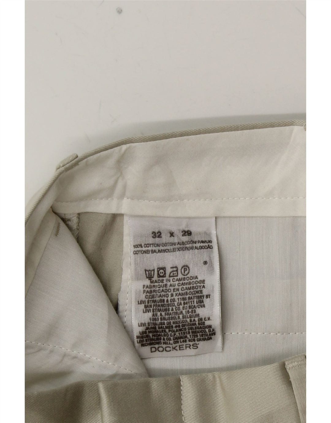 DOCKERS Pantalon Chino Pegged Homme W32 L29 Gris Coton