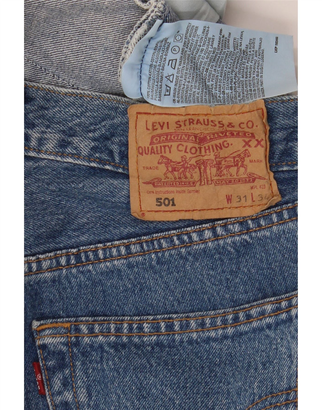 LEVI'S Jean Droit 501 Homme W31 L30 Bleu Coton