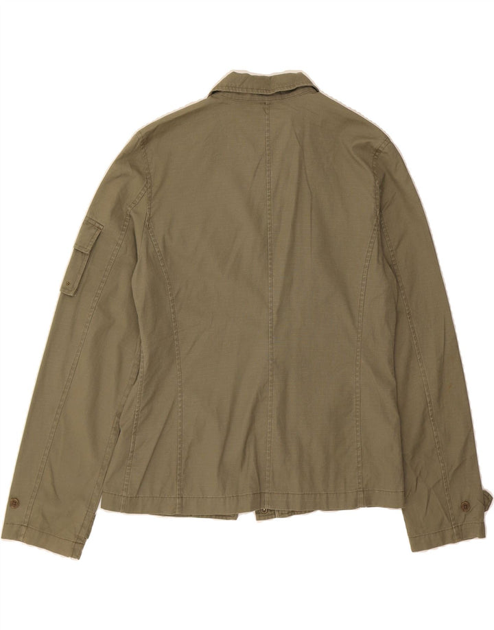 J. CREW Womens Utility Jacket UK 14 Medium Khaki Cotton Vintage J. Crew and Second-Hand J. Crew from Messina Hembry 