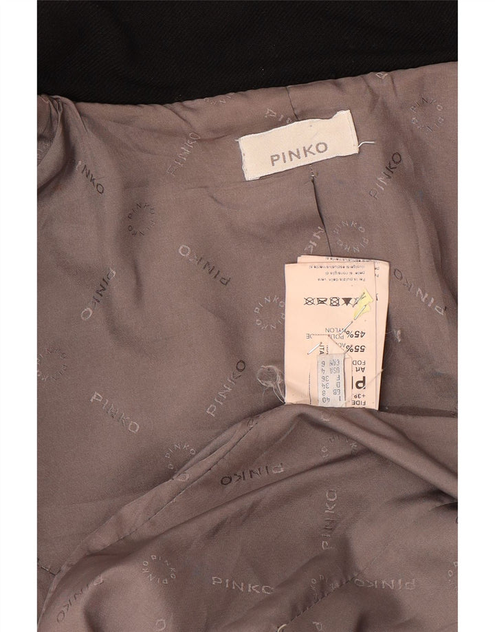 PINKO Pardessus Femme UK 8 Petit Acétate Colorblock Noir