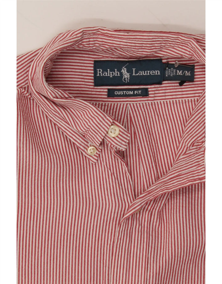 RALPH LAUREN Mens Custom Fit Short Sleeve Shirt Medium Red Pinstripe Vintage Ralph Lauren and Second-Hand Ralph Lauren from Messina Hembry 