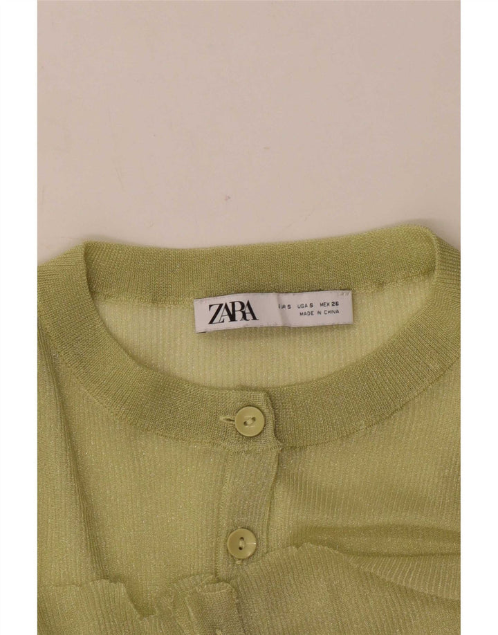 Zara Cardigan surdimensionné pour femme UK 10 Petit Vert