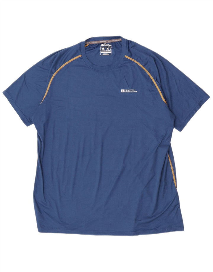 Mountain Warehouse T-Shirt Homme Top 2XL Bleu Polyester
