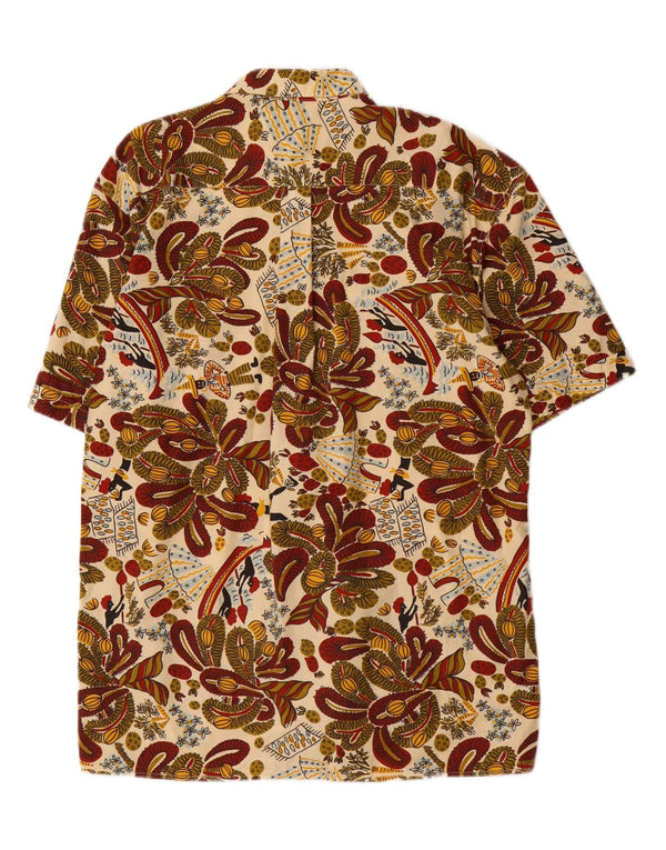 Chemise à manches courtes vintage pour homme en coton Paisley multicolore moyen