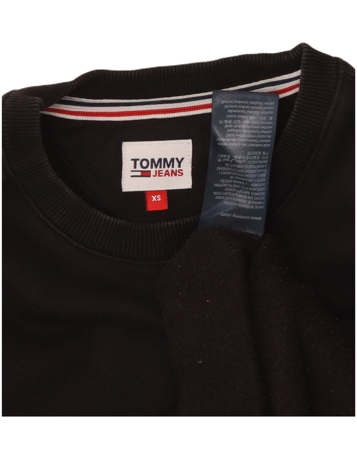 TOMMY HILFIGER Pull-over surdimensionné pour femme UK 6 XS Coton noir
