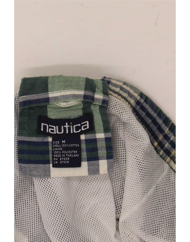 Nautica Short de bain homme en coton à carreaux vert moyen