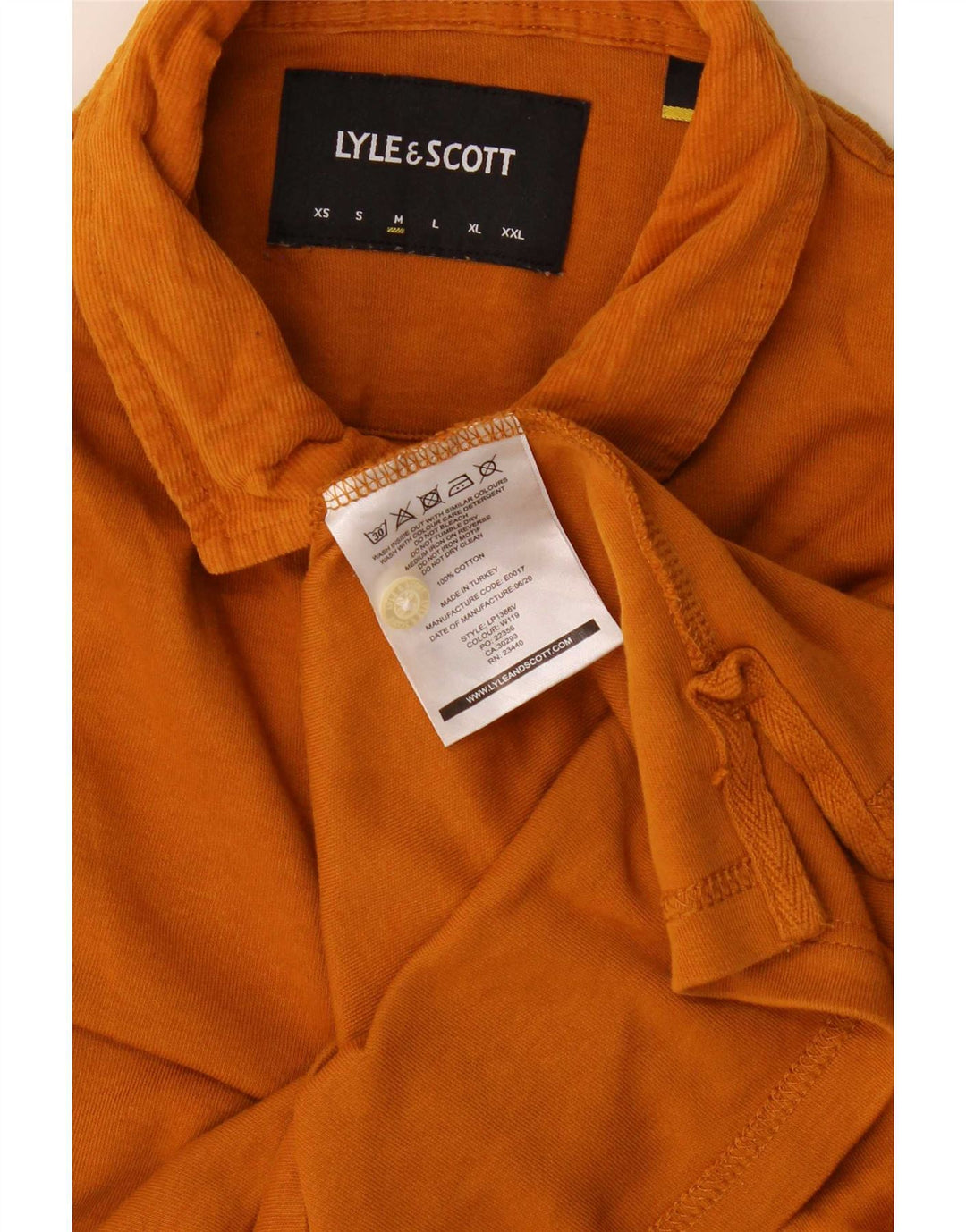 Lyle & Scott Polo à Manches Longues Homme Orange Moyen Coton