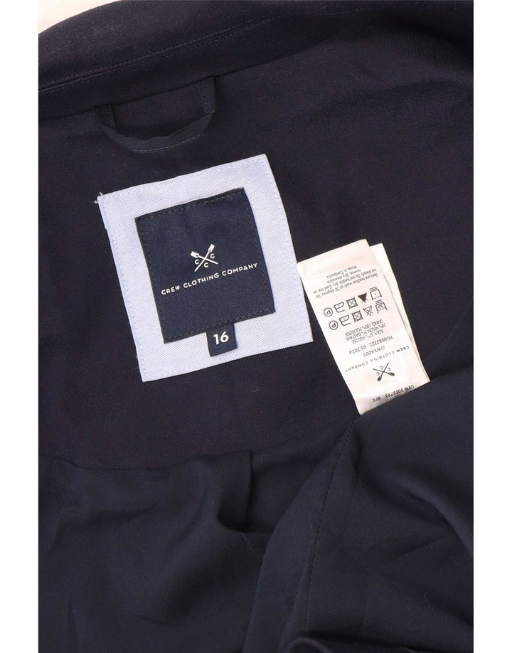 Crew Clothing Veste blazer à 2 boutons pour femme UK 16 Large Bleu marine Viscose