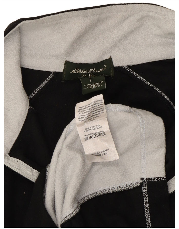 Eddie Bauer Pull polaire à col zippé pour homme Large Noir Colorblock Polyester
