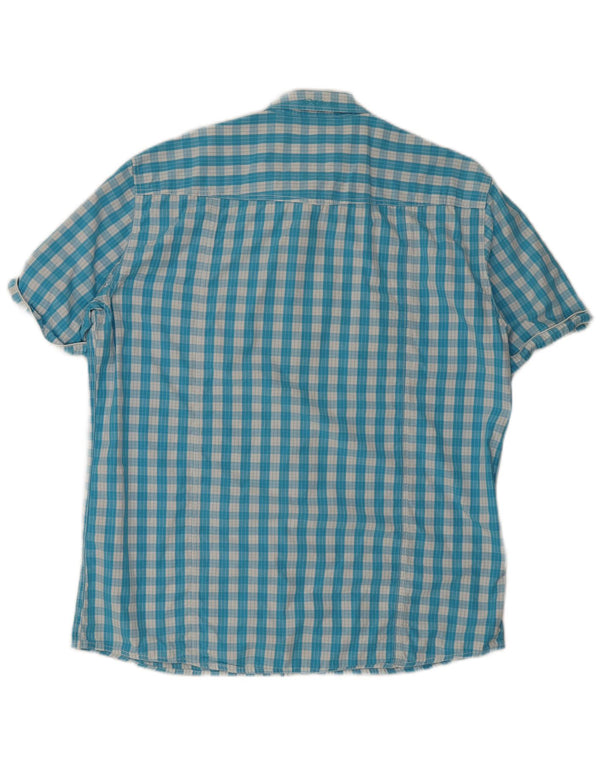 S.Oliver Chemise Slim à Manches Courtes pour Hommes 2XL Coton à Carreaux Bleu