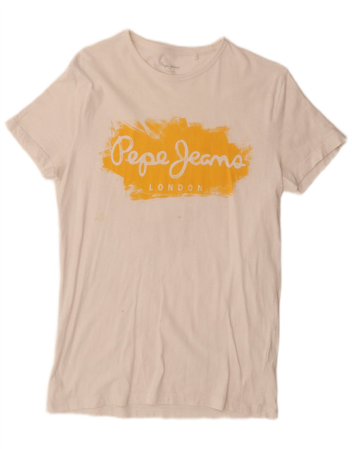 PEPE Jeans T-Shirt Slim Graphique Homme Petit Blanc