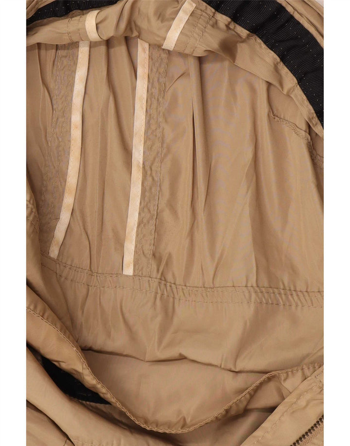 Zara Veste de pluie à capuche pour femme UK 12 Polyester beige moyen