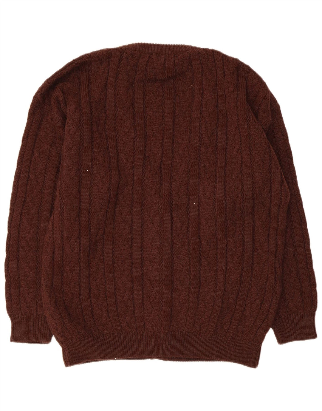 vintage Mens Cardigan Sweater IT 52 Grande laine d’alpaga marron