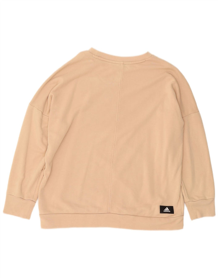 Adidas Sweat-shirt surdimensionné graphique pour femme UK 12/14 Beige moyen