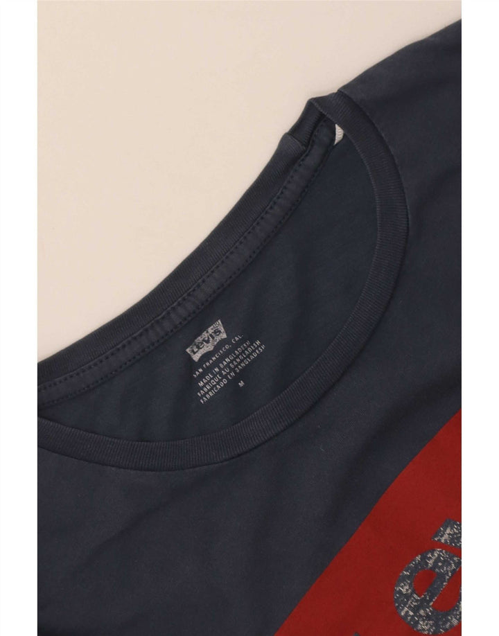 Levi's T-Shirt Graphique Femme UK 12 Bleu Marine Moyen