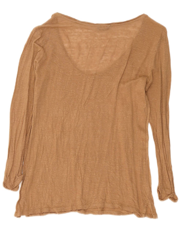 Massimo Dutti Haut à manches longues pour femme UK 14 Large Marron Moucheté