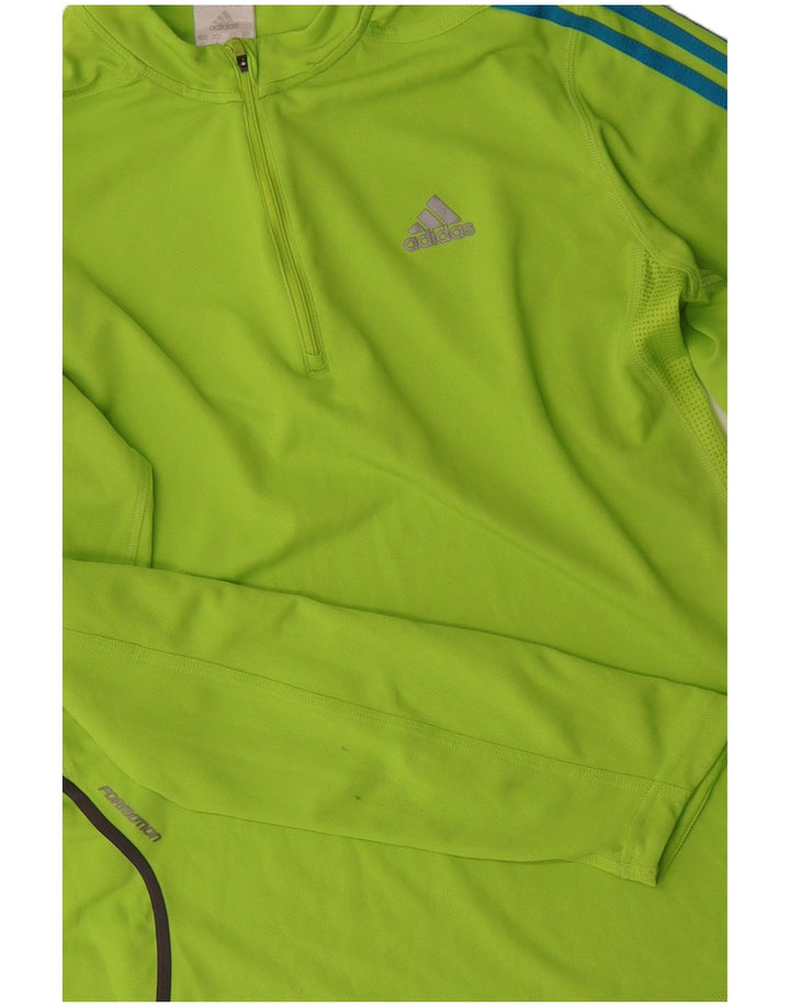 ADIDAS Haut de survêtement à col zippé pour homme en polyester vert moyen