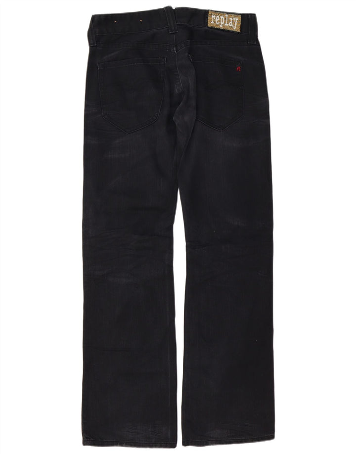 Replay Jean Bootcut Femme W30 L32 Noir Coton